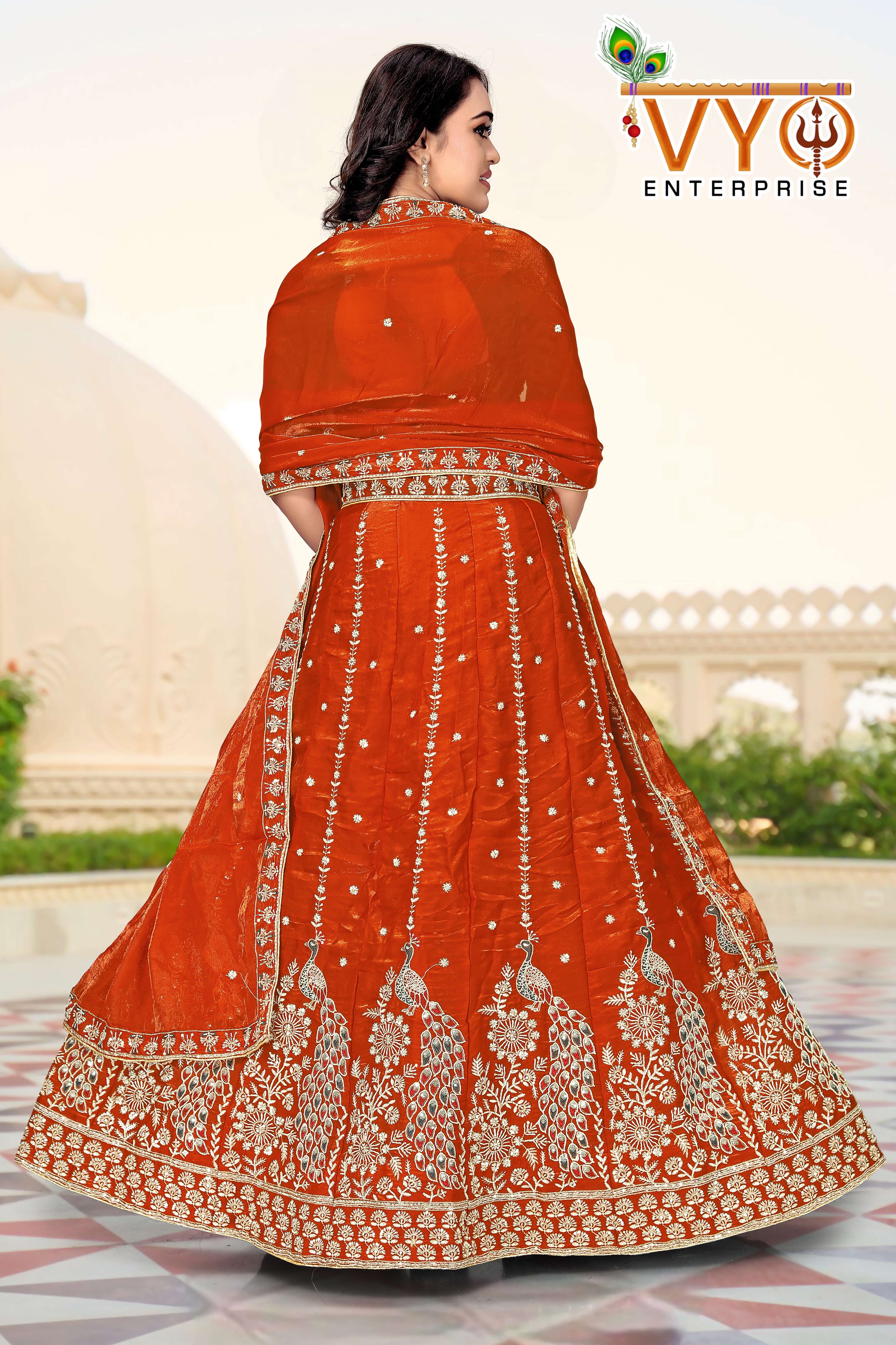 VYO Embroidered Saree Set - Design 1019