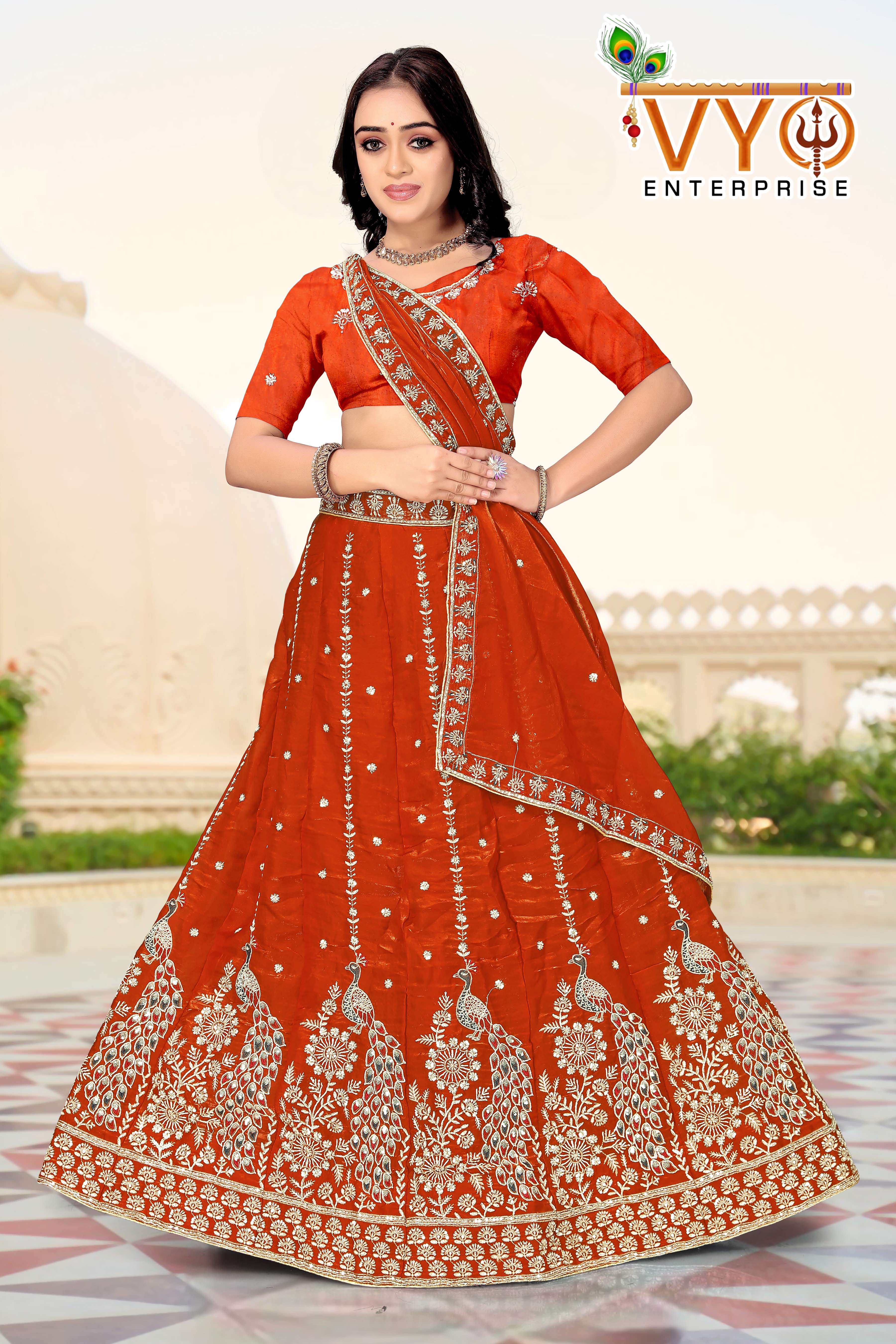 VYO Embroidered Saree Set - Design 1019