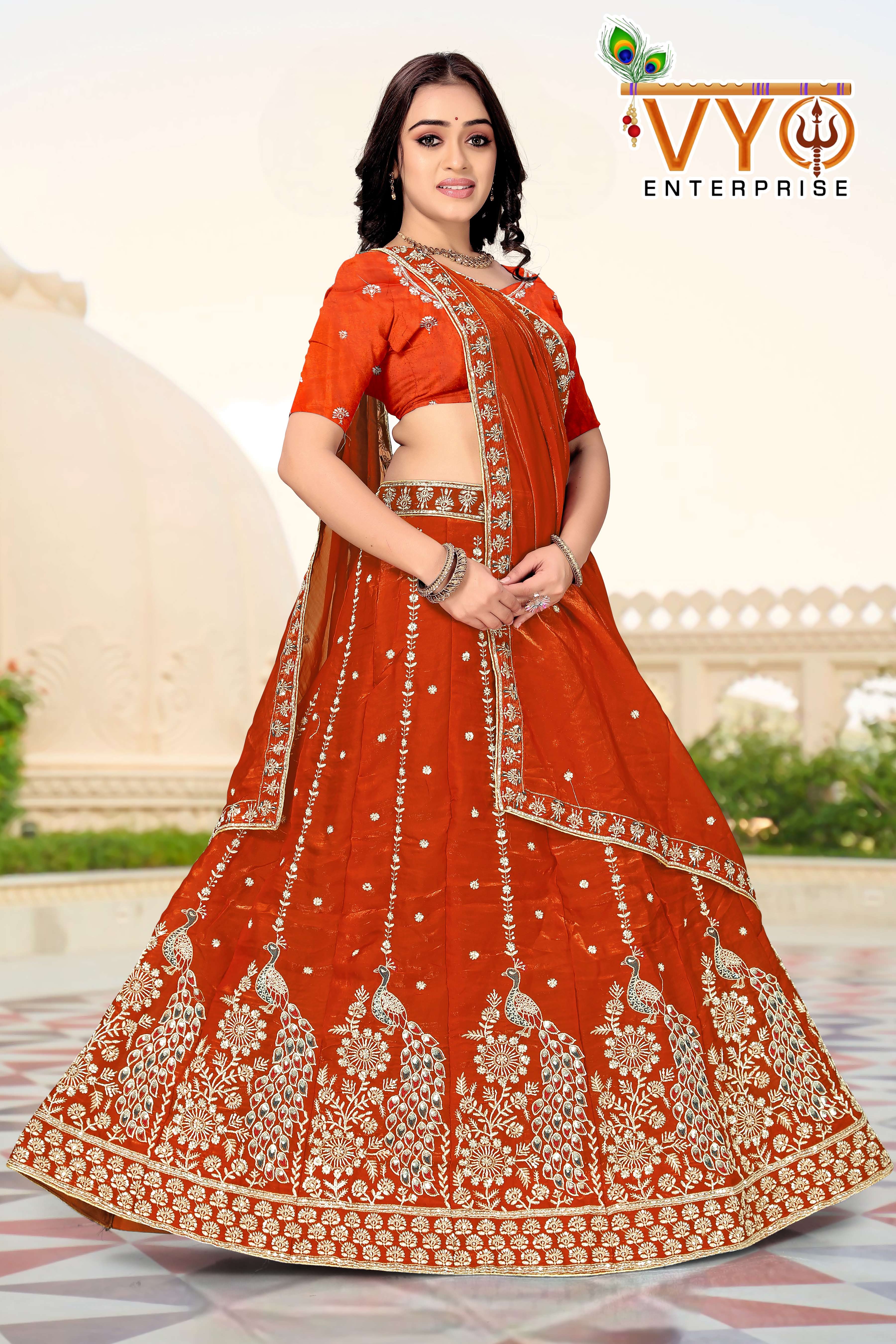 VYO Embroidered Saree Set - Design 1019