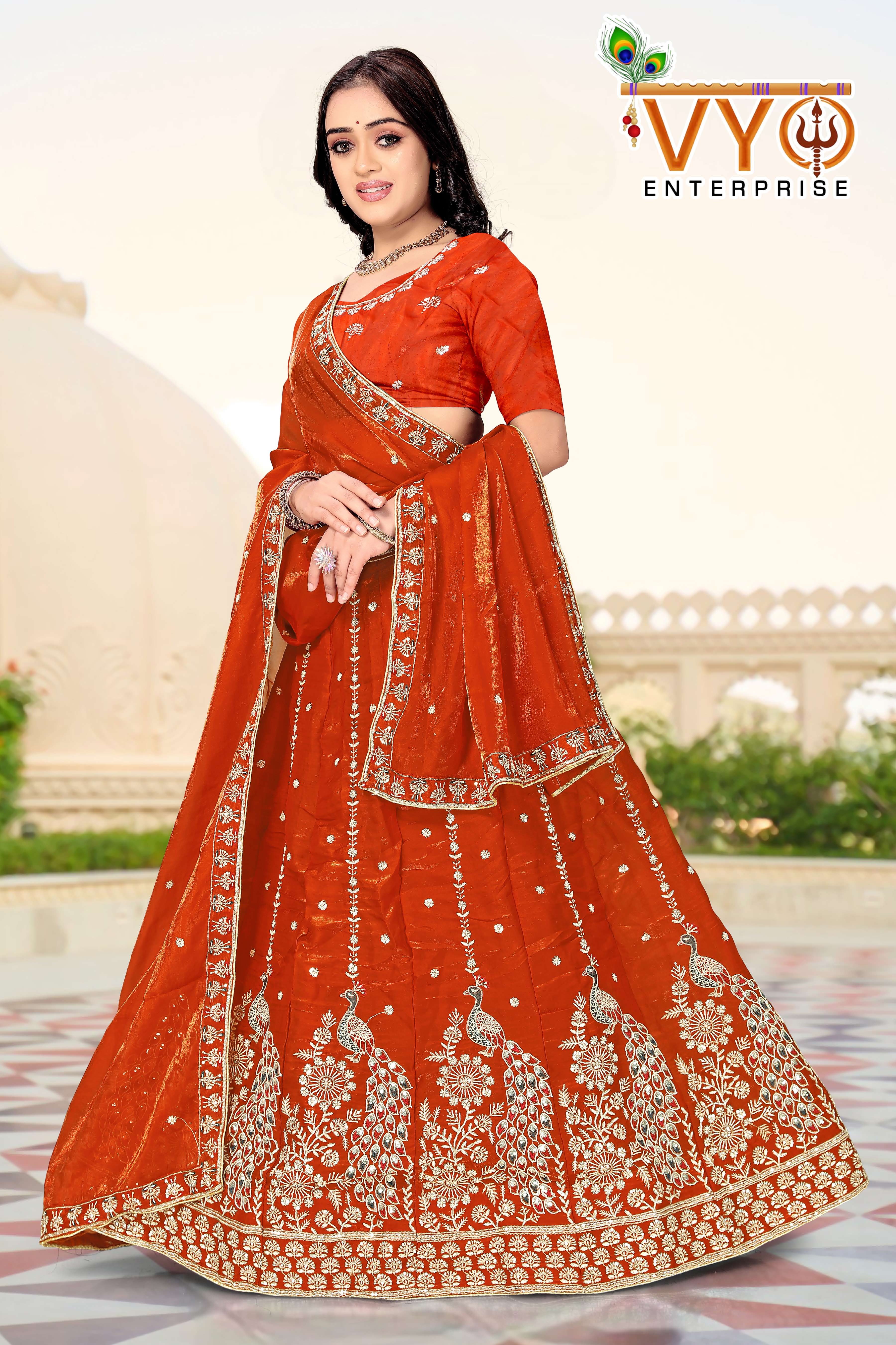 VYO Embroidered Saree Set - Design 1019