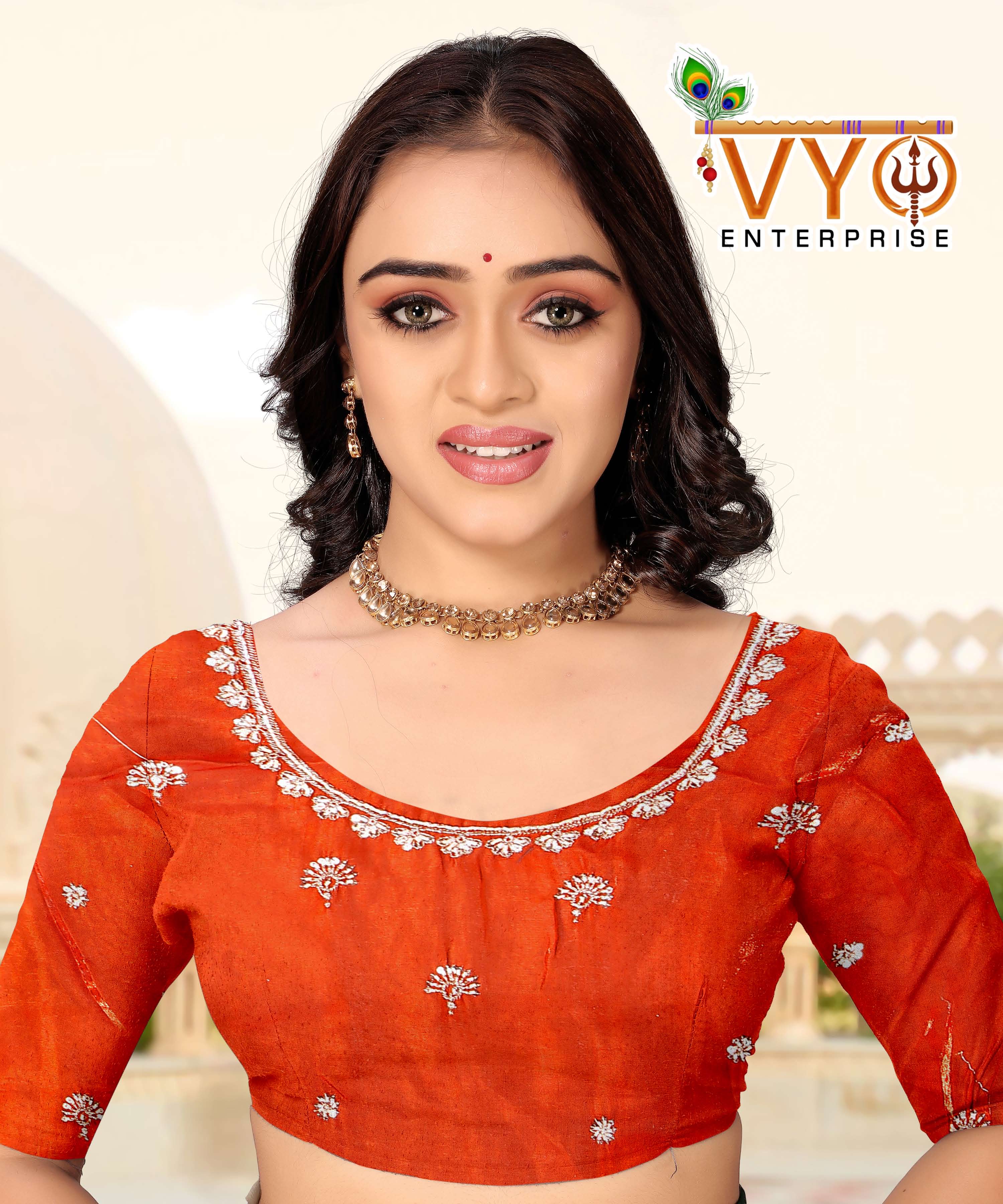 VYO Embroidered Saree Set - Design 1019